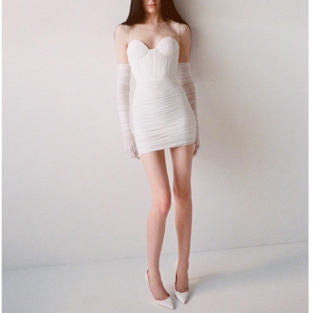 Alex Perry Paige Mini Dress White AU8